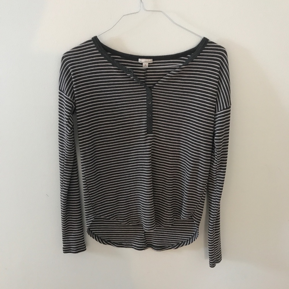 GAP Striped Henley Long Sleeve Top